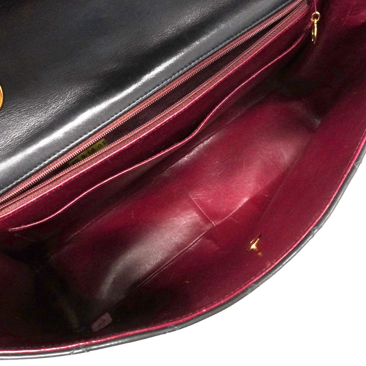 【6ie6820】シャネル ショルダーバッグ デカマトラッセ Wチェーン ラムスキン ブラック ゴールド金具【中古】レディース