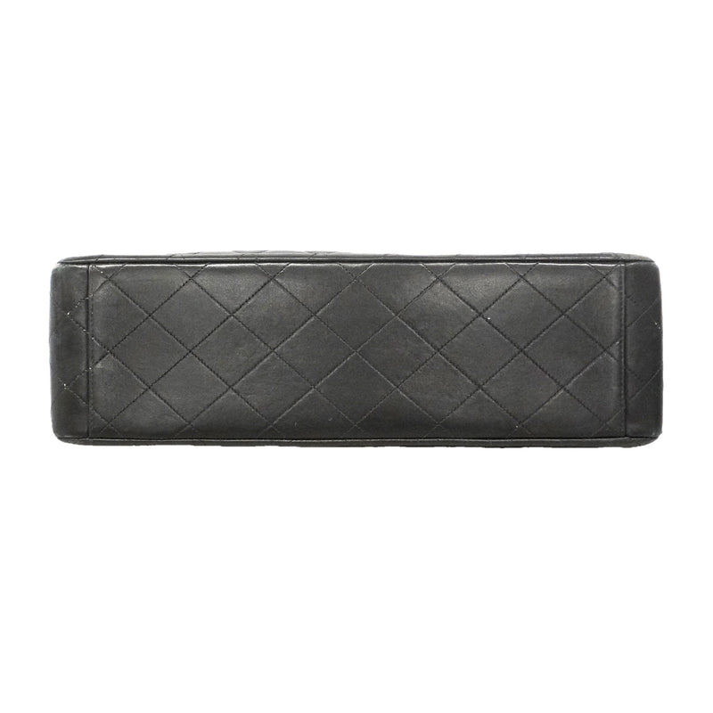 【6ie6820】シャネル ショルダーバッグ デカマトラッセ Wチェーン ラムスキン ブラック ゴールド金具【中古】レディース