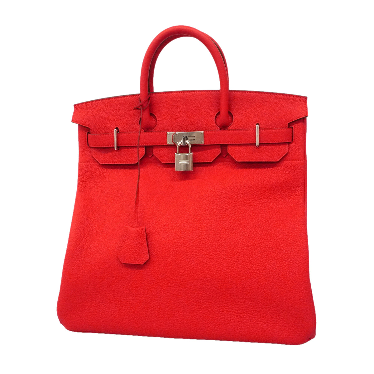 【6ie6821】エルメス ハンドバッグ オータクロア40 トゴ ルージュクー シルバー金具 K刻印【中古】メンズ
