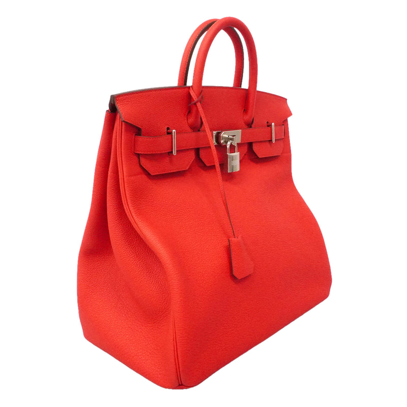 【6ie6821】エルメス ハンドバッグ オータクロア40 トゴ ルージュクー シルバー金具 K刻印【中古】メンズ