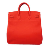 【6ie6821】エルメス ハンドバッグ オータクロア40 トゴ ルージュクー シルバー金具 K刻印【中古】メンズ