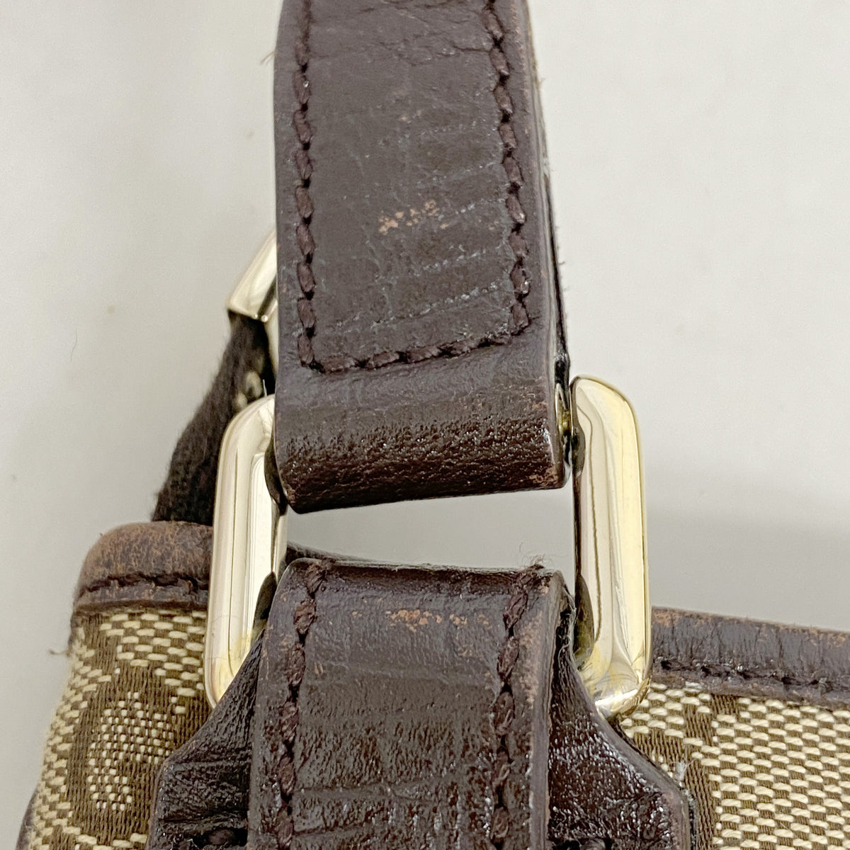 【6ie6829】グッチ ショルダーバッグ GGキャンバス/シェリーライン 144388 キャンバス ブラウン シャンパンゴールド金具【中古】レディース