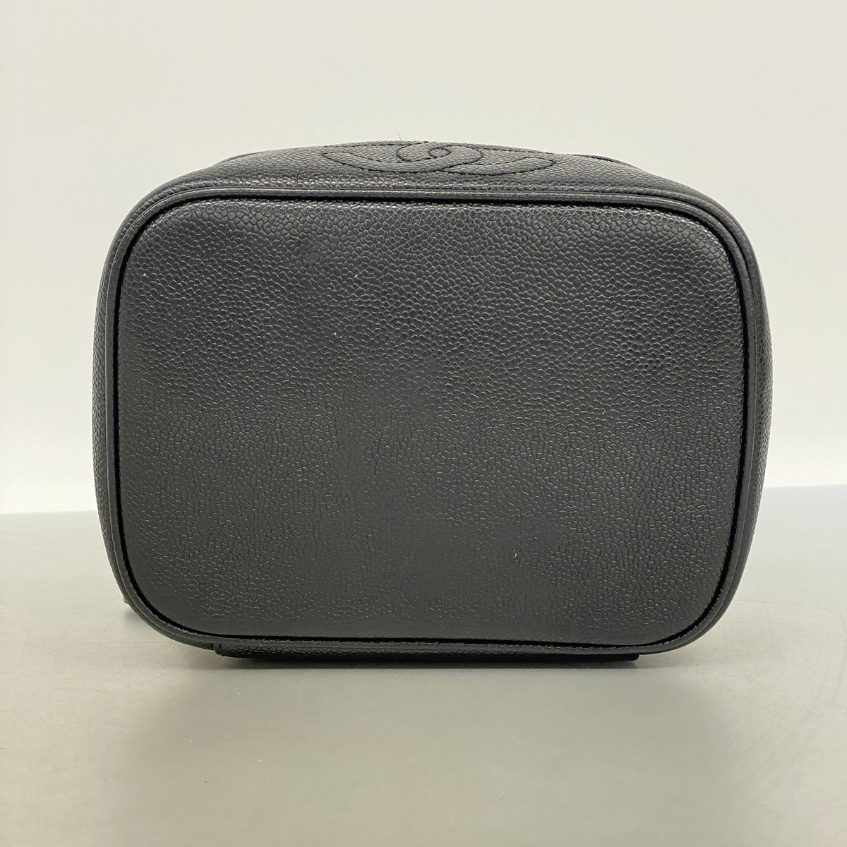 【6ie6833】シャネル バニティバッグ キャビアスキン ブラック ゴールド金具【中古】レディース