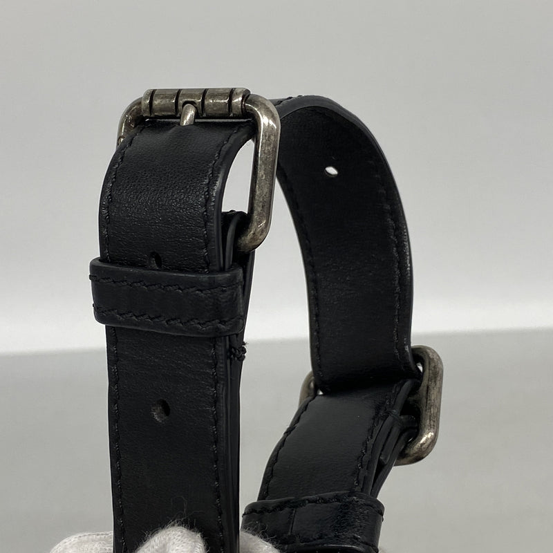 【6ie6834】シャネル ウエストバッグ マトラッセ ラムスキン ブラック シルバー金具【中古】レディース