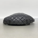 【6ie6834】シャネル ウエストバッグ マトラッセ ラムスキン ブラック シルバー金具【中古】レディース