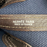 【6ie6835】エルメス トートバッグ プティットサンチュールPM トワルアッシュ ネイビー ブラウン シルバー金具 □J刻印【中古】レディース