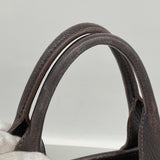 【6ie6835】エルメス トートバッグ プティットサンチュールPM トワルアッシュ ネイビー ブラウン シルバー金具 □J刻印【中古】レディース