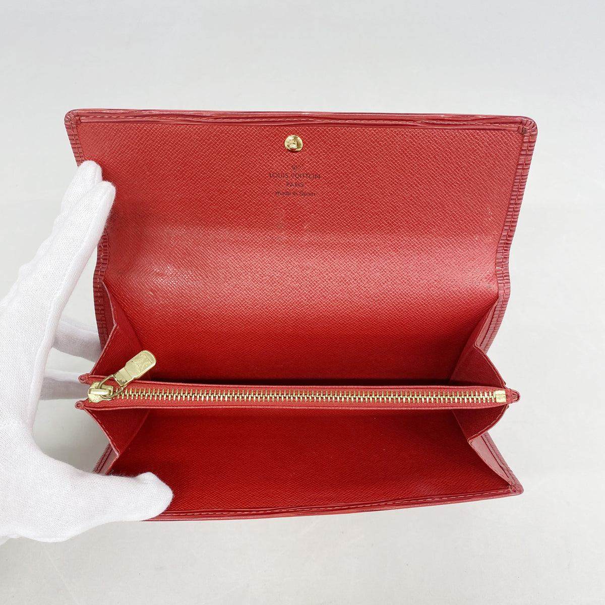 【6ie6849】ルイヴィトン 長財布 エピ ポシェットポルトモネクレディ M63577 カスティリアンレッド【中古】レディース