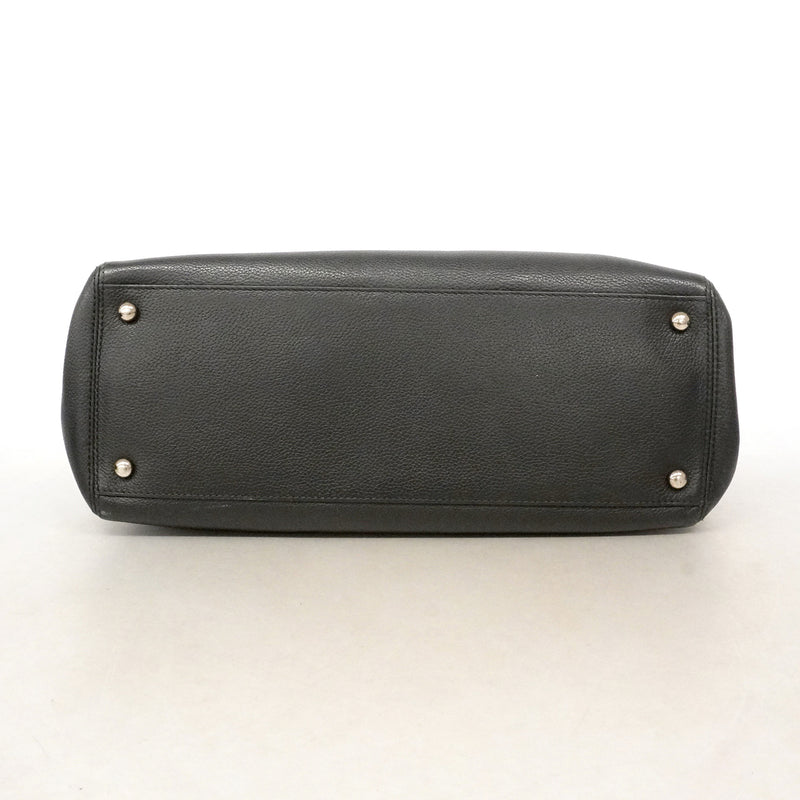 【6ie6852】シャネル トートバッグ エグゼクティブ キャビアスキン ブラック シルバー金具【中古】レディース