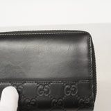 【6ie6853】グッチ 長財布 グッチシマ 408839 レザー ブラック シルバー金具【中古】レディース