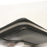 【6ie6853】グッチ 長財布 グッチシマ 408839 レザー ブラック シルバー金具【中古】レディース