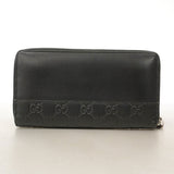 【6ie6853】グッチ 長財布 グッチシマ 408839 レザー ブラック シルバー金具【中古】レディース