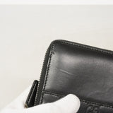 【6ie6853】グッチ 長財布 グッチシマ 408839 レザー ブラック シルバー金具【中古】レディース