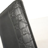 【6ie6853】グッチ 長財布 グッチシマ 408839 レザー ブラック シルバー金具【中古】レディース