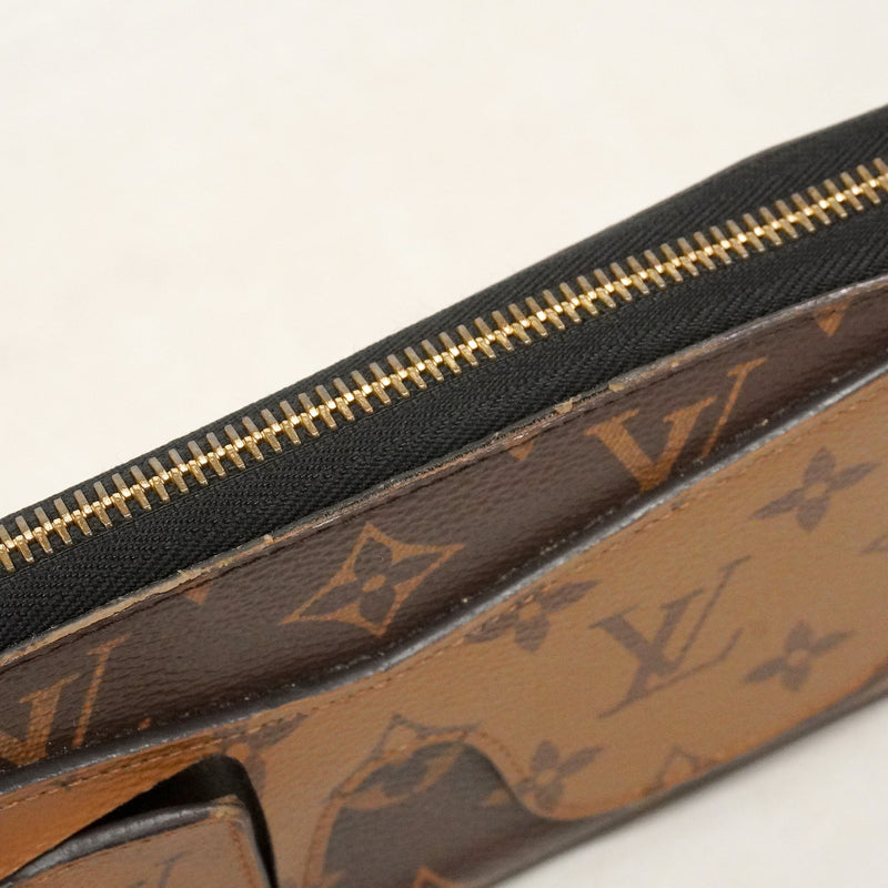【6ie6859】ルイヴィトン 長財布 モノグラム・リバース ジッピーシャディ M68796 ブラウン【中古】レディース