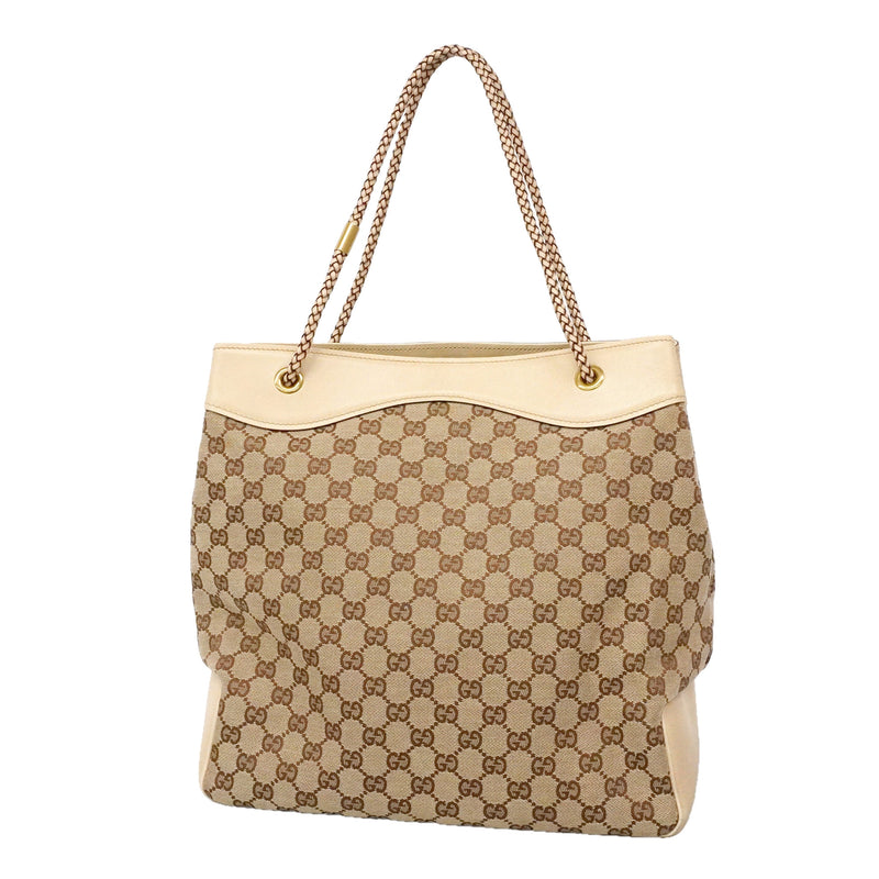 【6ie6861】グッチ トートバッグ GGキャンバス 109141 キャンバス ベージュ ゴールド金具【中古】レディース