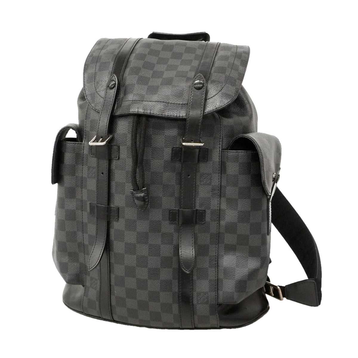 【6ie6865】ルイヴィトン リュック・デイパック ダミエ・グラフィット クリストファーMM N41379 ブラック グレー【中古】メンズ