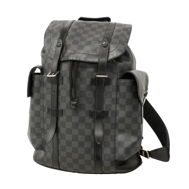 【6ie6865】ルイヴィトン リュック・デイパック ダミエ・グラフィット クリストファーMM N41379 ブラック グレー【中古】メンズ