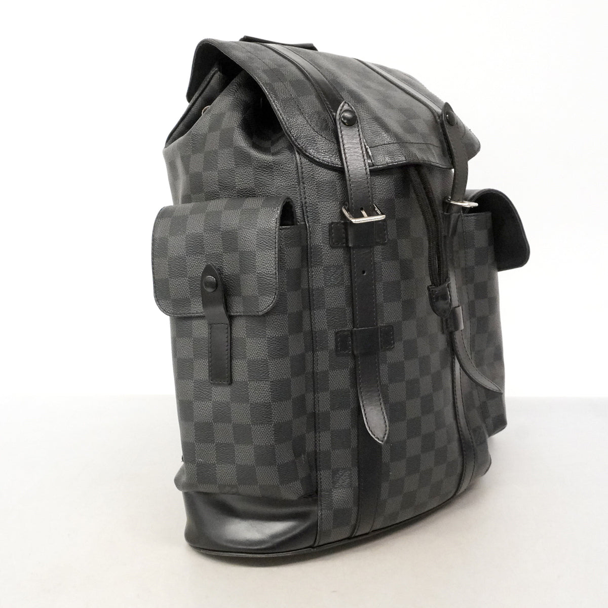 【6ie6865】ルイヴィトン リュック・デイパック ダミエ・グラフィット クリストファーMM N41379 ブラック グレー【中古】メンズ
