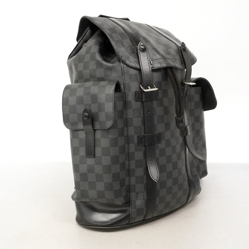 【6ie6865】ルイヴィトン リュック・デイパック ダミエ・グラフィット クリストファーMM N41379 ブラック グレー【中古】メンズ