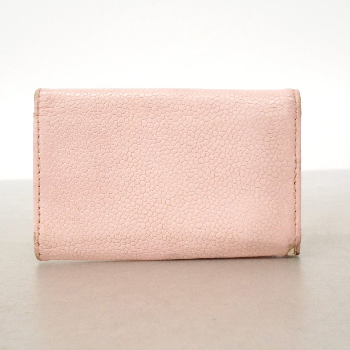 【6ie6869】シャネル キーケース キャビアスキン ピンク シルバー金具【中古】レディース