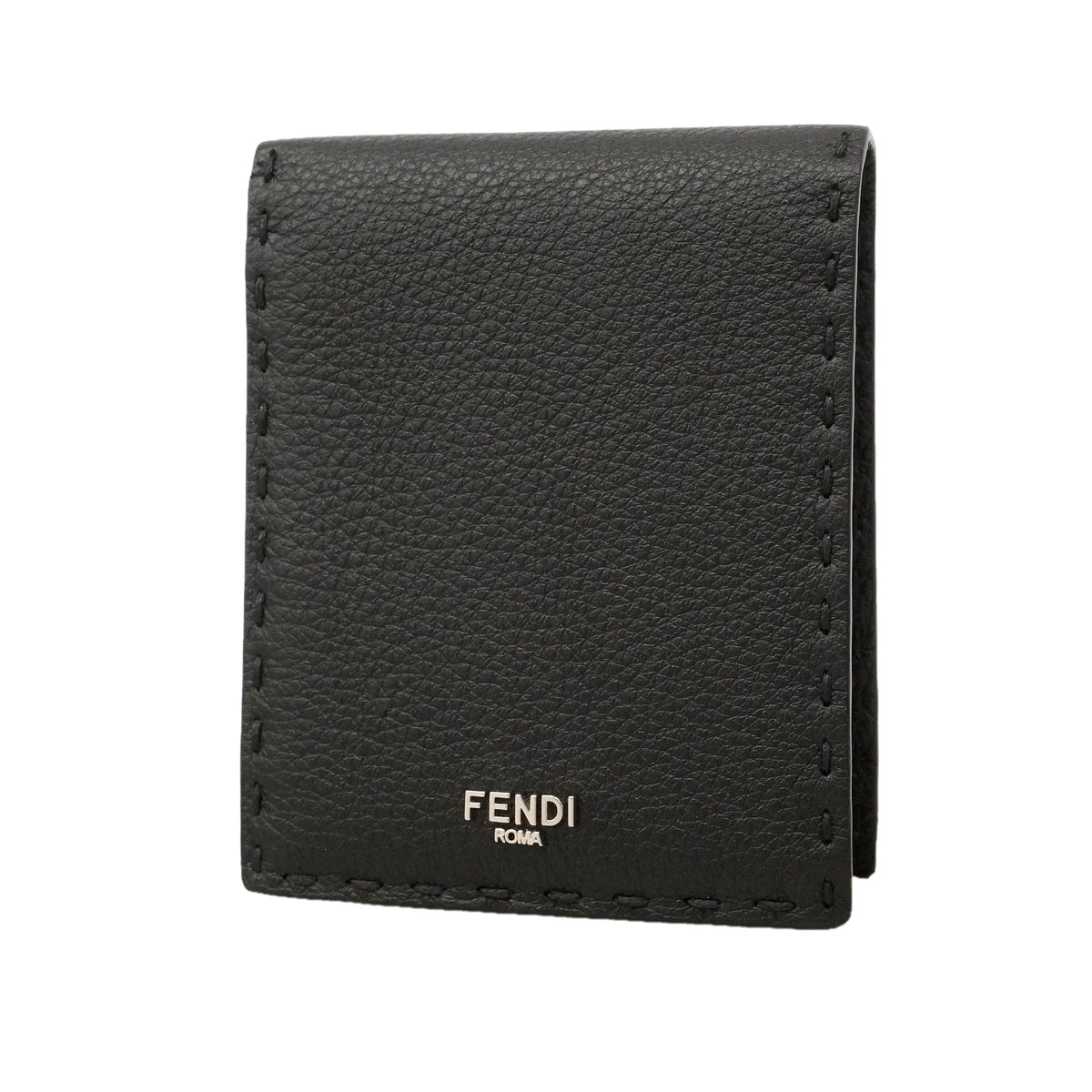 【6ie6870】フェンディ 財布 レザー ブラック シルバー金具【中古】メンズ
