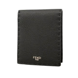 【6ie6870】フェンディ 財布 レザー ブラック シルバー金具【中古】メンズ