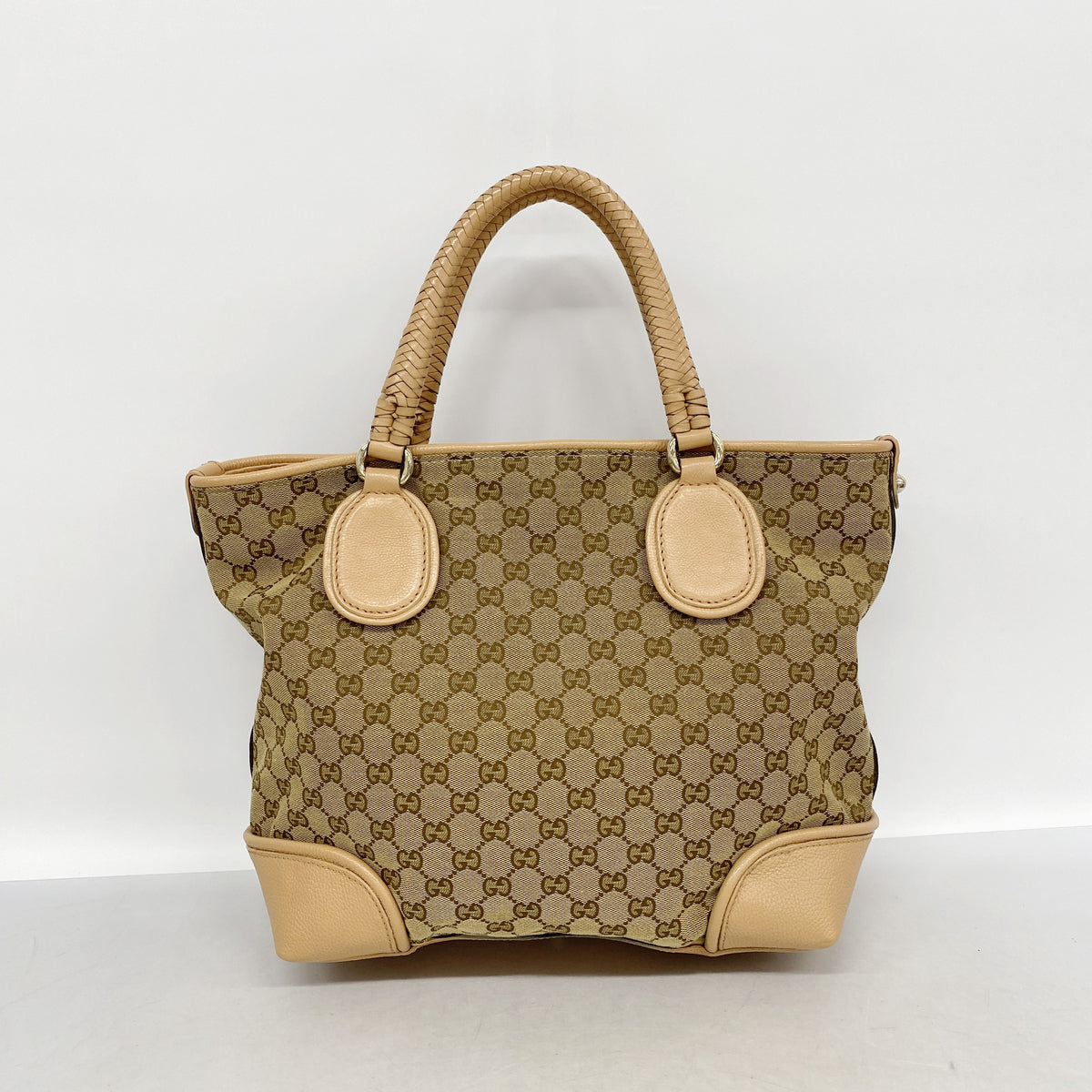 【6ie6871】グッチ トートバッグ GGキャンバス 257023 キャンバス ブラウン シャンパンゴールド金具【中古】レディース