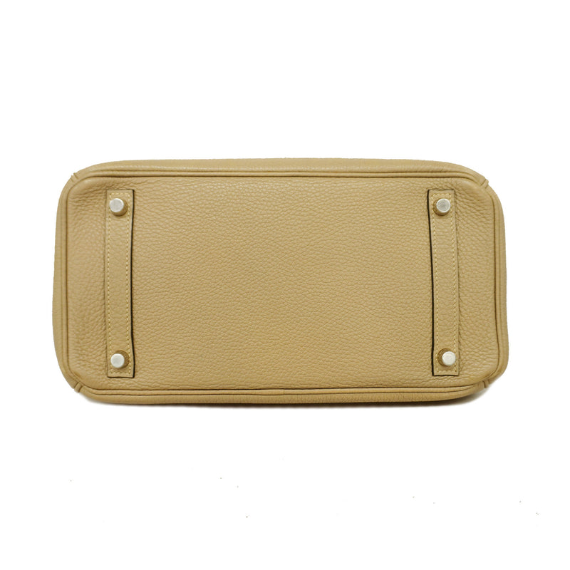 【6ie6890-h】エルメス ハンドバッグ バーキン30 トゴ トゥルティエールグレー シルバー金具 □O刻印【中古】レディース