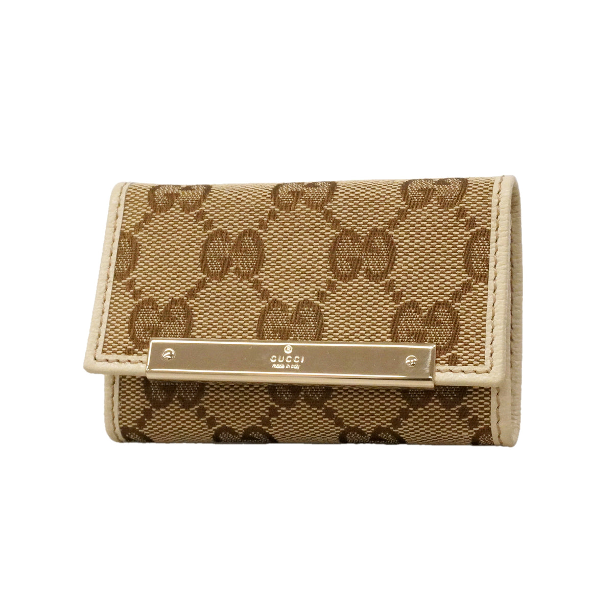 【6ie6893】グッチ キーケース GGキャンバス 127048 キャンバス ブラウン ゴールド金具【中古】メンズ レディース ユニセックス