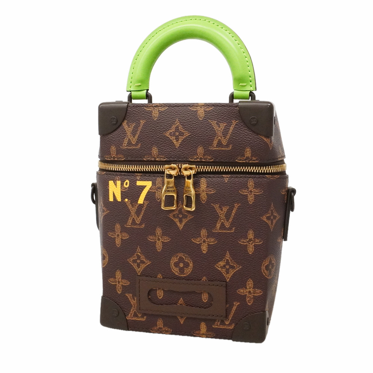 【6ie6897】ルイヴィトン バニティバッグ モノグラム N°7 ヴェルティカルボックストランク M59664 ブラウン グリーン【中古】メンズ