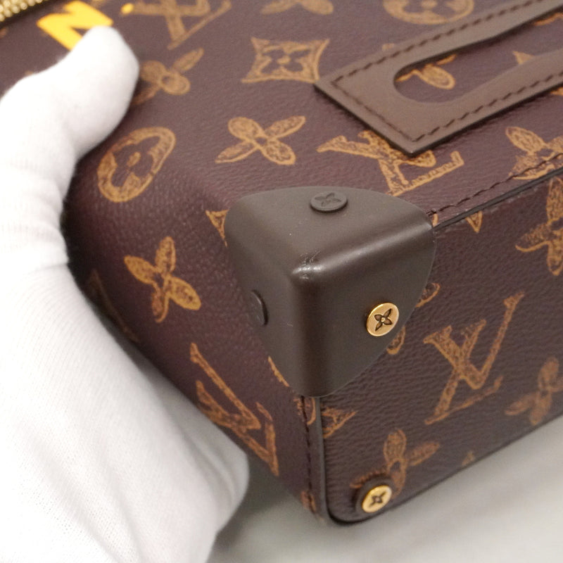 【6ie6897】ルイヴィトン バニティバッグ モノグラム N°7 ヴェルティカルボックストランク M59664 ブラウン グリーン【中古】メンズ