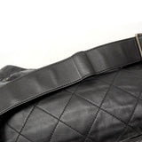 【6ie6901】シャネル ショルダーバッグ マトラッセ レザー ブラック シルバー金具【中古】レディース