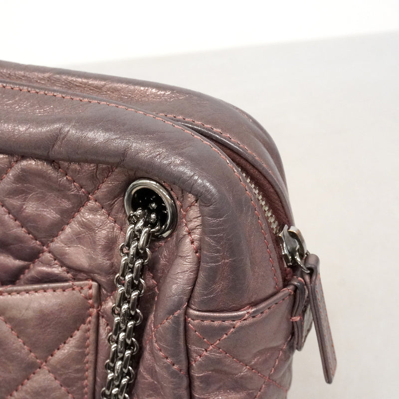 【6ie6902】シャネル ショルダーバッグ 2.55/マトラッセ チェーンショルダー レザー メタルピンク シルバー金具【中古】レディース