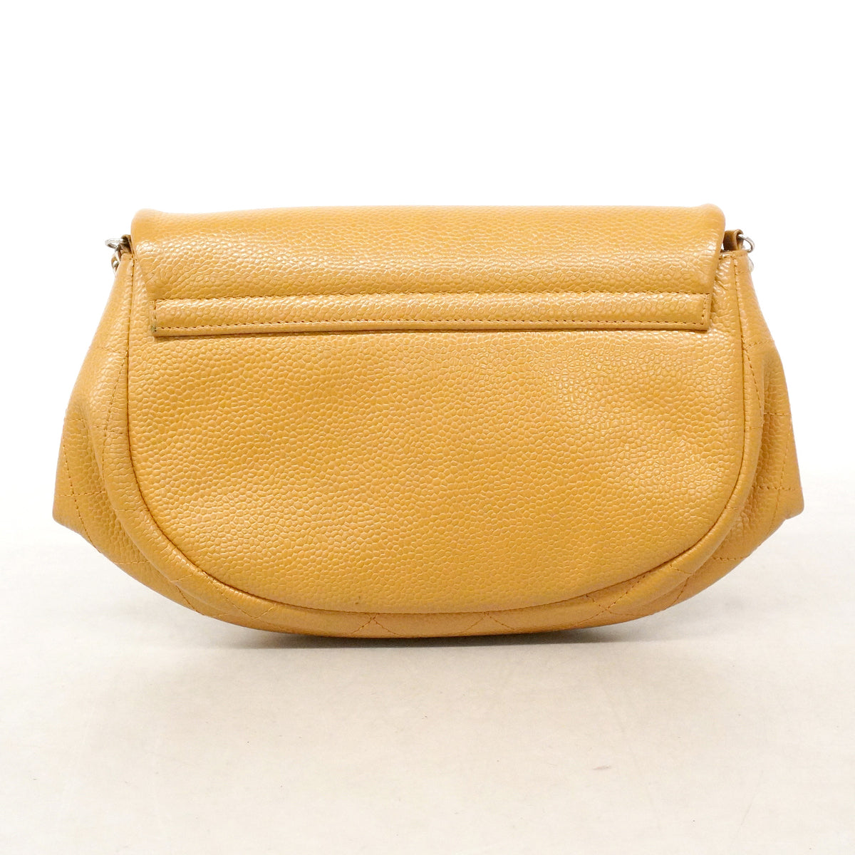 【6ie6903】シャネル ショルダーウォレット キャビアスキン ブラウン シルバー金具【中古】レディース