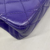【6ie6907】シャネル ショルダーバッグ 2.55/マトラッセ Wフラップ Wチェーン マキシ ラムスキン パープル シルバー金具【中古】レディース
