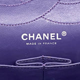 【6ie6907】シャネル ショルダーバッグ 2.55/マトラッセ Wフラップ Wチェーン マキシ ラムスキン パープル シルバー金具【中古】レディース