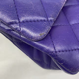 【6ie6907】シャネル ショルダーバッグ 2.55/マトラッセ Wフラップ Wチェーン マキシ ラムスキン パープル シルバー金具【中古】レディース