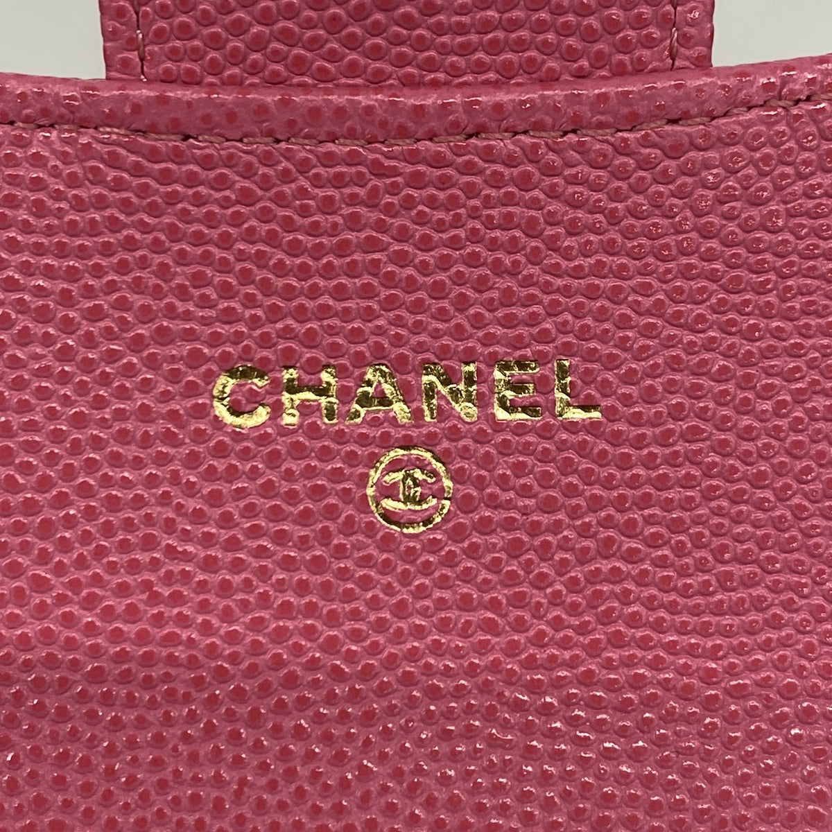 【6ie6908】シャネル カードケース マトラッセ キャビアスキン ピンク シャンパンゴールド金具【中古】レディース