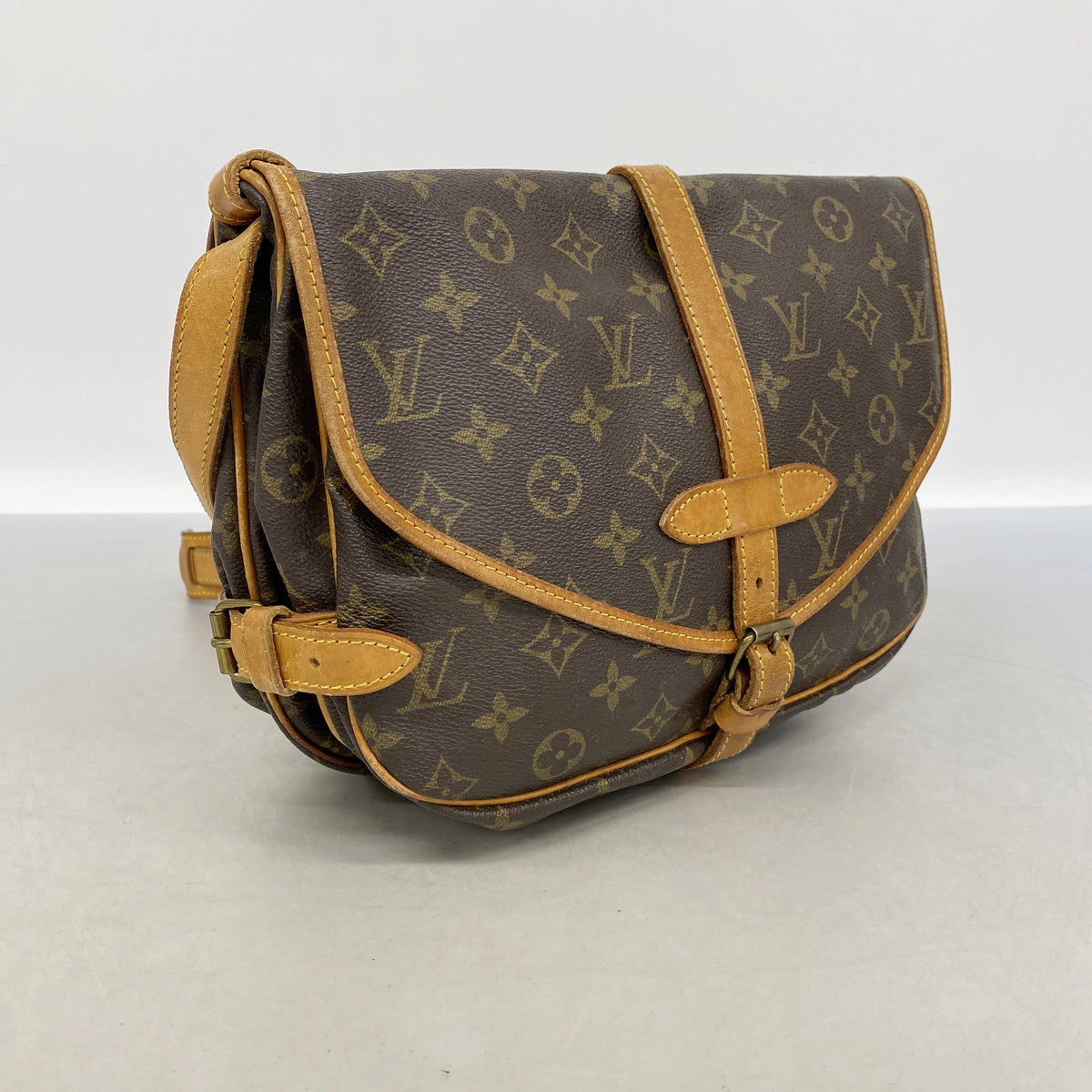 【6ie6921】ルイヴィトン ショルダーバッグ モノグラム ソミュール30 M42256 ブラウン【中古】レディース