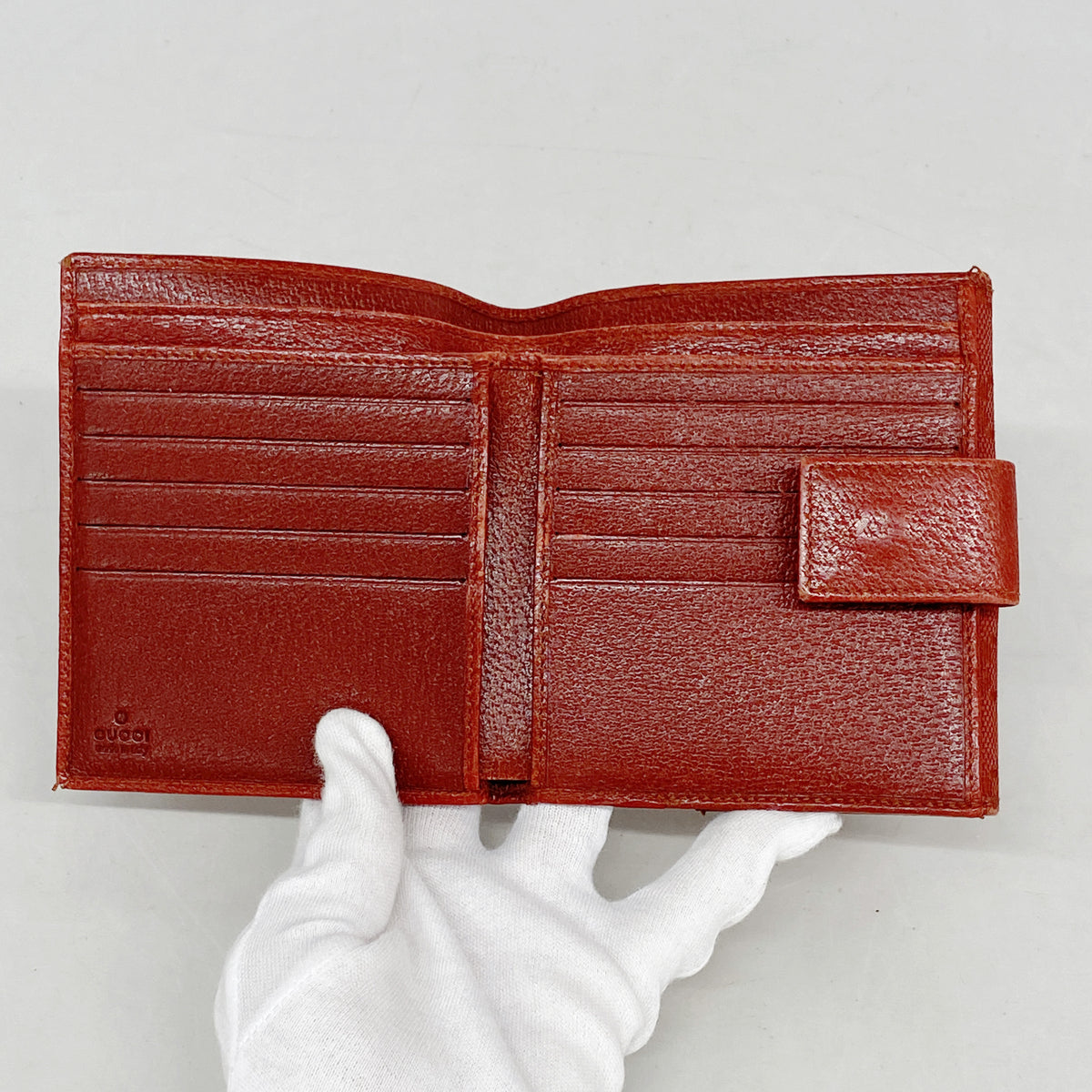 【6ie6927】グッチ 財布 GGキャンバス 112664 キャンバス レッド シルバー金具【中古】レディース