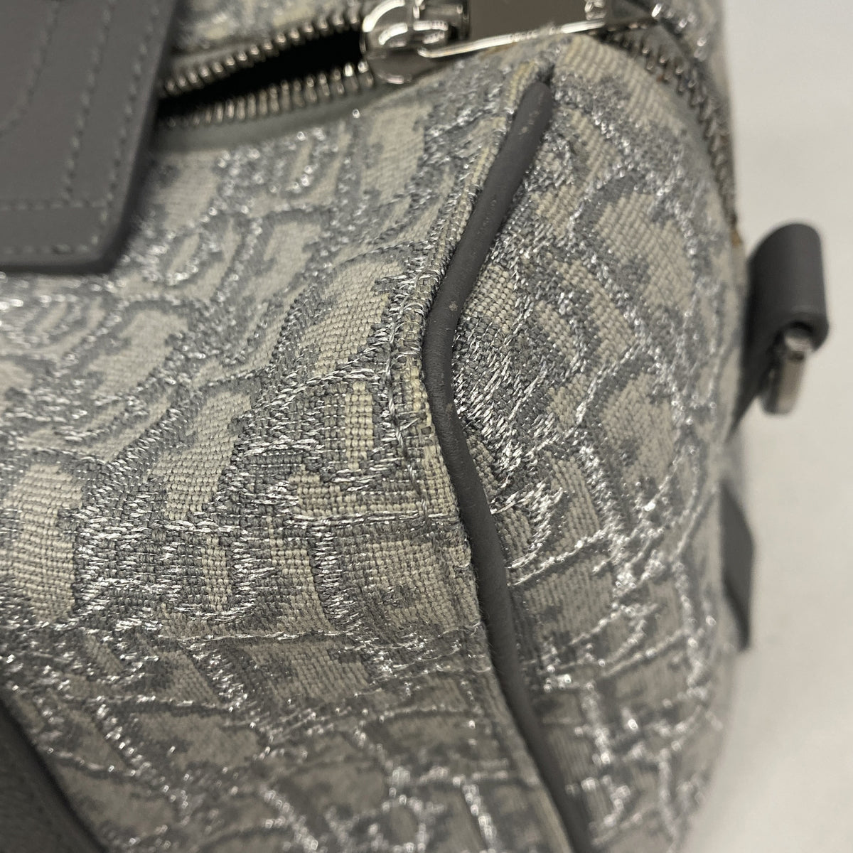 【6ie6939】クリスチャンディオール ハンドバッグ ランゴ26 キャンバス グレー シルバー金具 2wayバッグ【中古】レディース