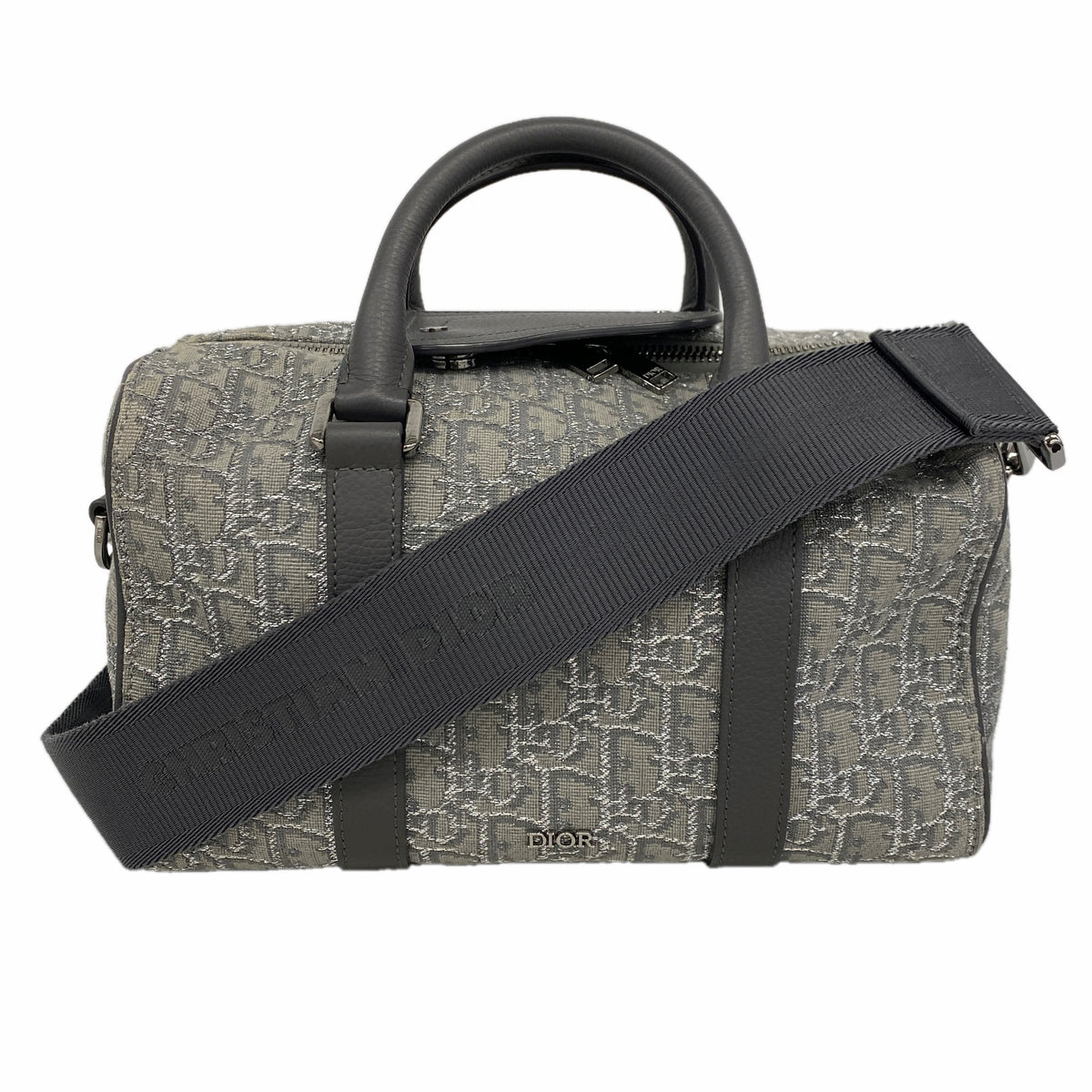 【6ie6939】クリスチャンディオール ハンドバッグ ランゴ26 キャンバス グレー シルバー金具 2wayバッグ【中古】レディース