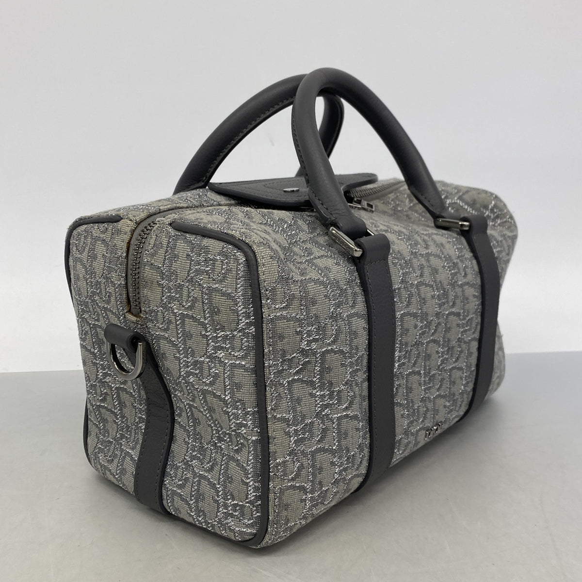 【6ie6939】クリスチャンディオール ハンドバッグ ランゴ26 キャンバス グレー シルバー金具 2wayバッグ【中古】レディース