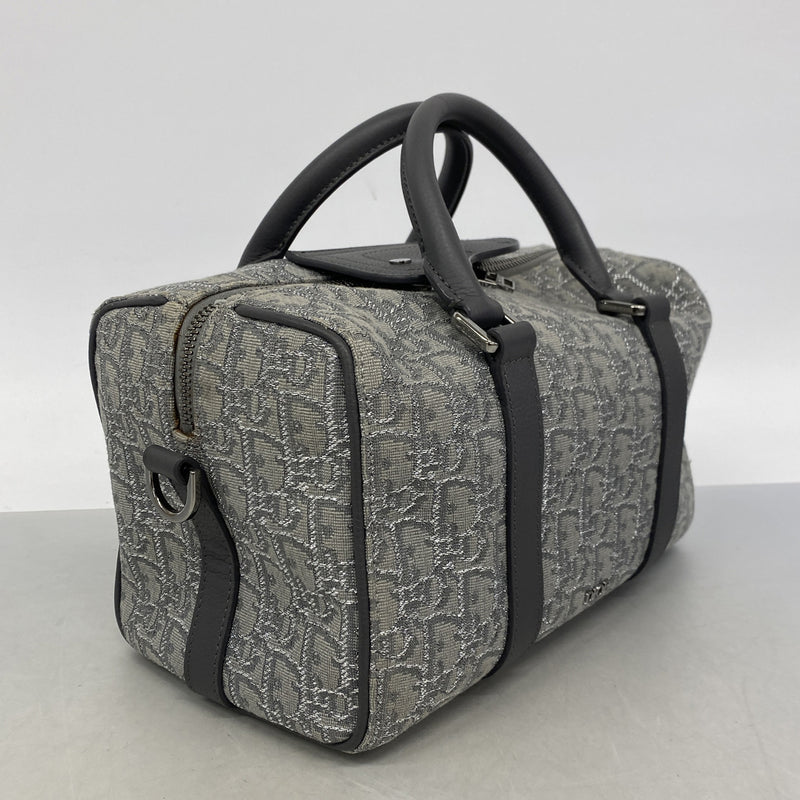 【6ie6939】クリスチャンディオール ハンドバッグ ランゴ26 キャンバス グレー シルバー金具 2wayバッグ【中古】レディース