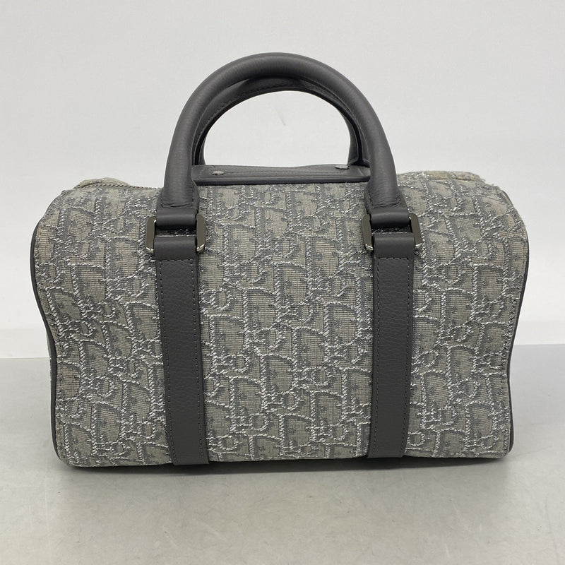 【6ie6939】クリスチャンディオール ハンドバッグ ランゴ26 キャンバス グレー シルバー金具 2wayバッグ【中古】レディース