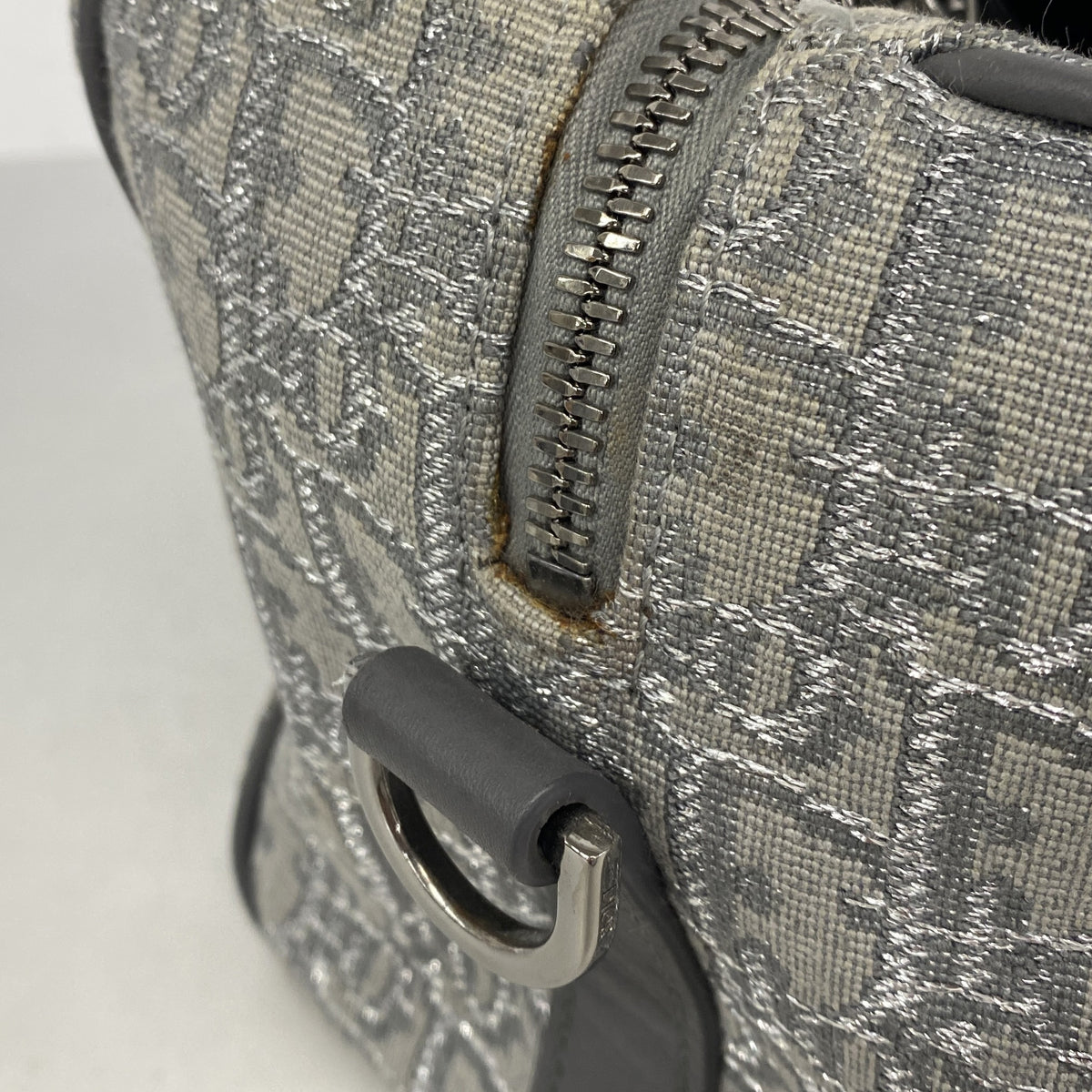 【6ie6939】クリスチャンディオール ハンドバッグ ランゴ26 キャンバス グレー シルバー金具 2wayバッグ【中古】レディース