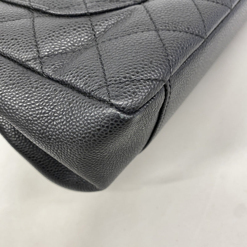 【6ie6940】シャネル チェーントート マトラッセ キャビアスキン ブラック ゴールド金具【中古】レディース