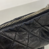 【6ie6942】シャネル ショルダーバッグ マトラッセ ラムスキン ブラック シルバー金具【中古】レディース