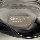 【6ie6942】シャネル ショルダーバッグ マトラッセ ラムスキン ブラック シルバー金具【中古】レディース